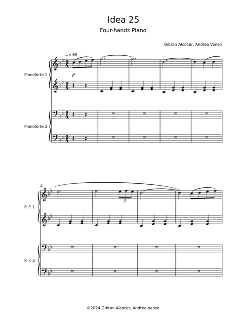Idea 25 Pianoforte a Quattro mani – Gibran Alcocer, Andrea Vanzo