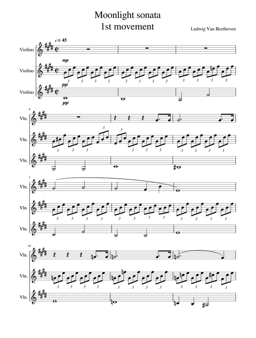 Moonlight Sonata 1st movement (Violin Trio)