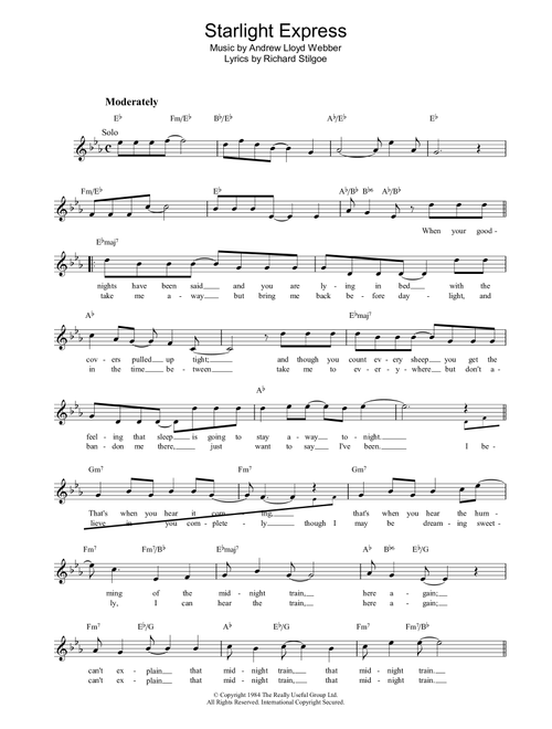 Starlight Express - Andrew Lloyd Webber (Lead Sheet - Fake Book)