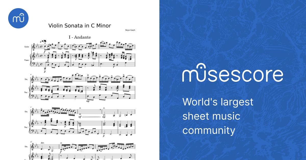 Violin Sonata in C Minor Op. 2 - Skye Gash Sheet Music for Piano ...