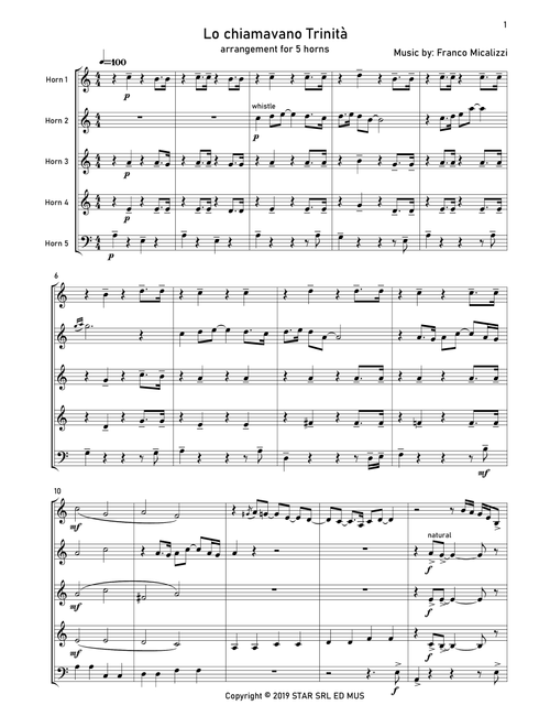 They Call Me Trinity (Arr. Edition Maulwurf) - Franco Micalizzi (Brass Ensemble)