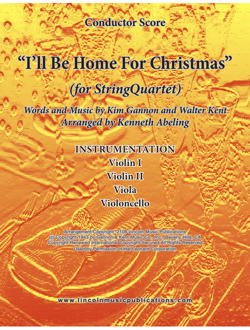 I'll Be Home For Christmas (Arr. Kenneth Abeling) - Rascal Flatts (String Quartet)
