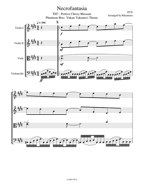 Necrofantasia – ZUN String Quartet Arrangement