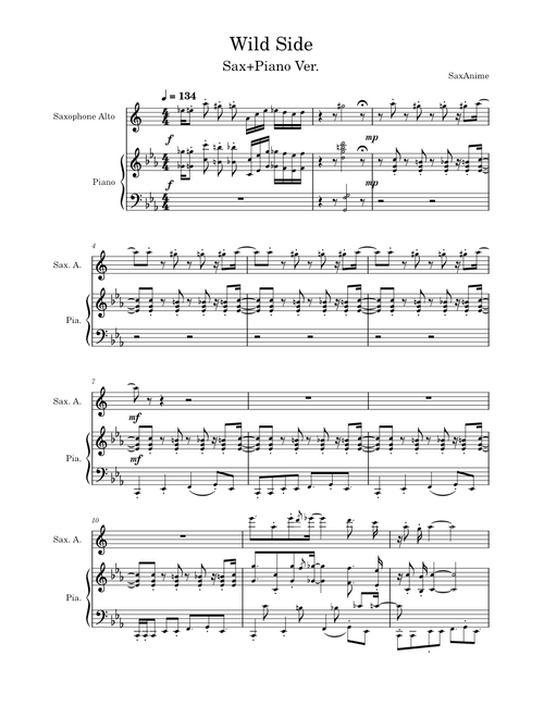Wild Side Sax/Piano - Beastars OP1