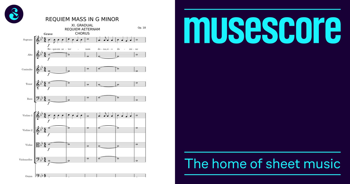Requiem Mass in G Minor Gradual Requiem Aeternam Sheet music for Organ ...