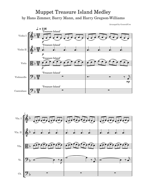 Muppet Treasure Island Medley – Hans Zimmer, Barry Mann, and Harry Gregson-Williams (Str. Orchestra)