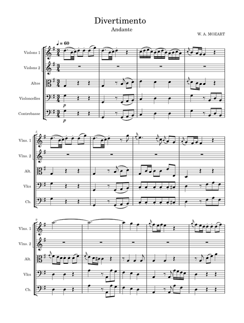 Divertimento in D major, K.136/125a – Wolfgang Amadeus Mozart