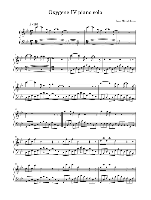 Oxygene 4 piano solo
