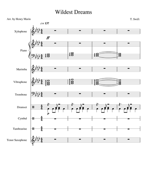 Wildest Dreams - Taylor Swift (percussion ensemble)