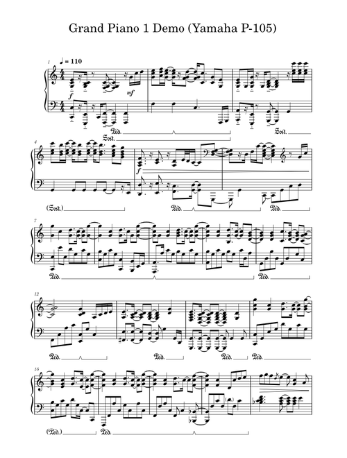 Grand Piano Demo Song - Yamaha P-105