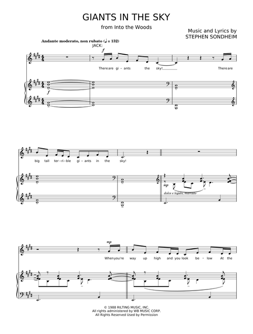 Giants in the sky - Stephen Sondheim