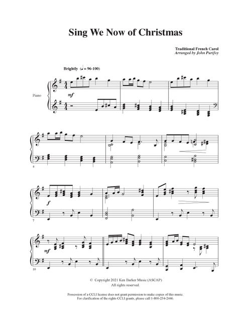 Sing We Now of Christmas (Arr. John Purifoy) - Ken Barker (Piano Solo)