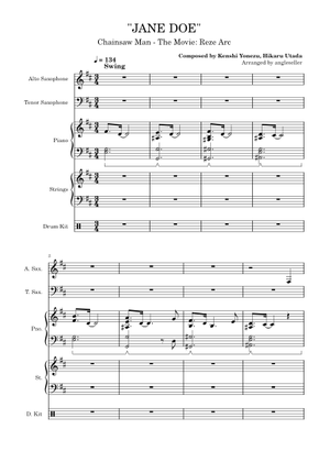 4声女2男2アカペラ譜】JANE DOE-米津玄師,宇多田ヒカル Sheet Music