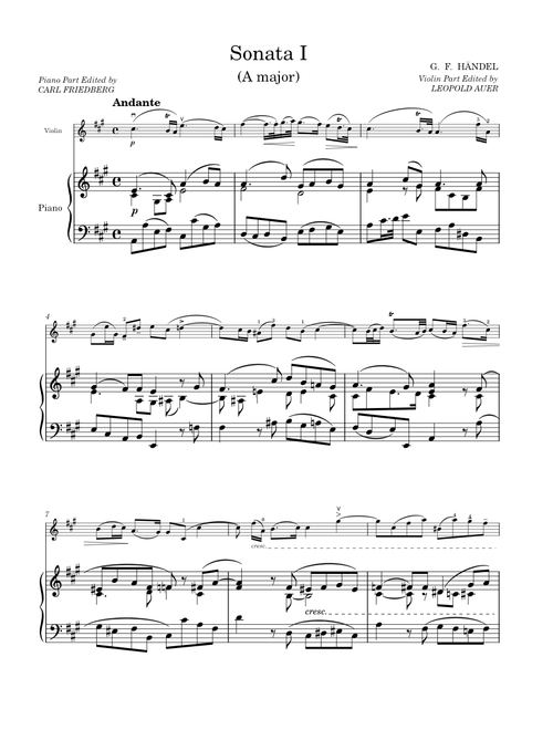 Violin Sonata in A major, HWV 361 - George Frideric Handel