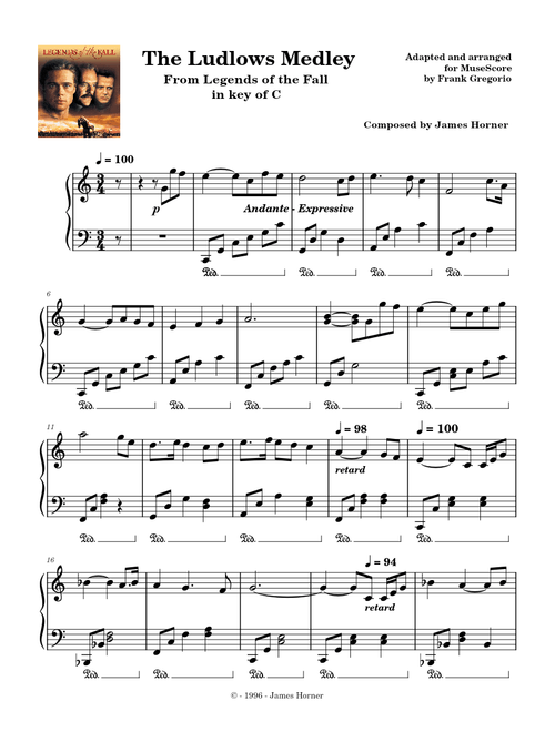The Ludlows - Legends of the Fall Piano Solo