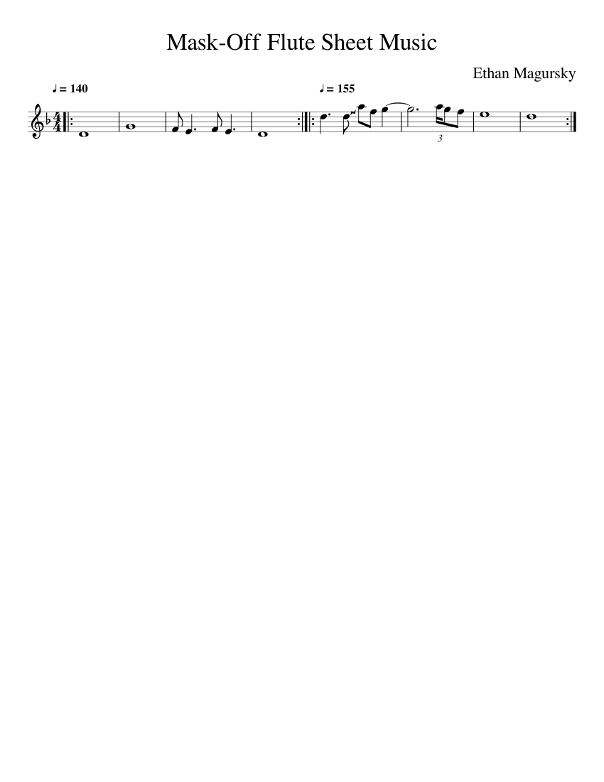 Mask-Off Flute Sheet piano tutorial