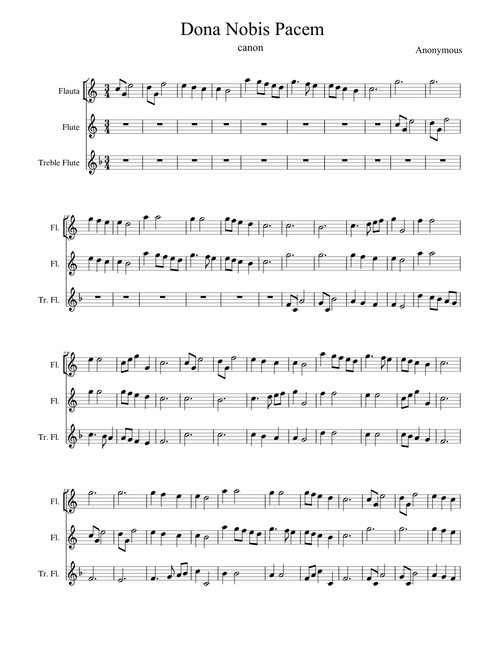 Dona Nobis - 2 C-flutes, 1 Alto flute