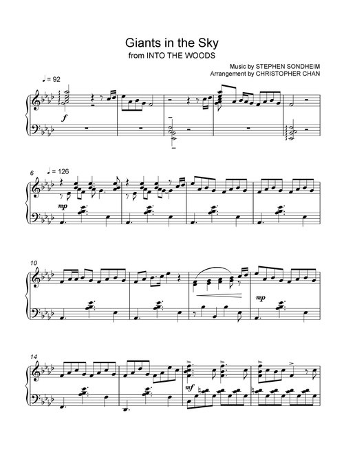 Giants in the Sky (Arr. Christopher Chan) (Piano Solo)