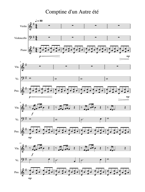 Comptine d'un autre été – Yann Tiersen