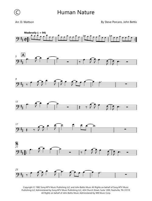 Human Nature (Arr. Douglas Wattson) - Michael Jackson (Trombone Solo)