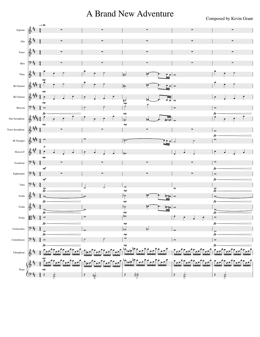 A Brand New Adventure Sheet Music for Piano, Trombone, Soprano, Alto ...