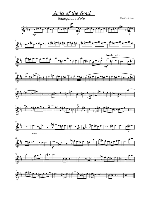 Aria of the Soul - Velvet room theme Sax Solo