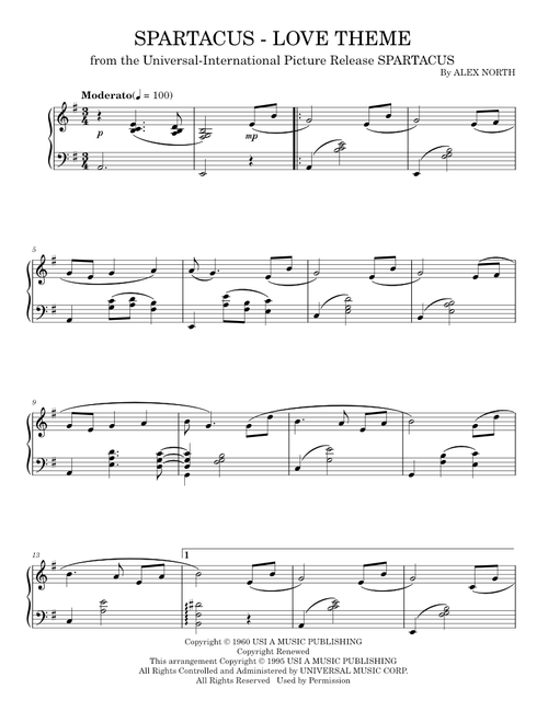 Spartacus - Love Theme - Alex North (Piano Solo)