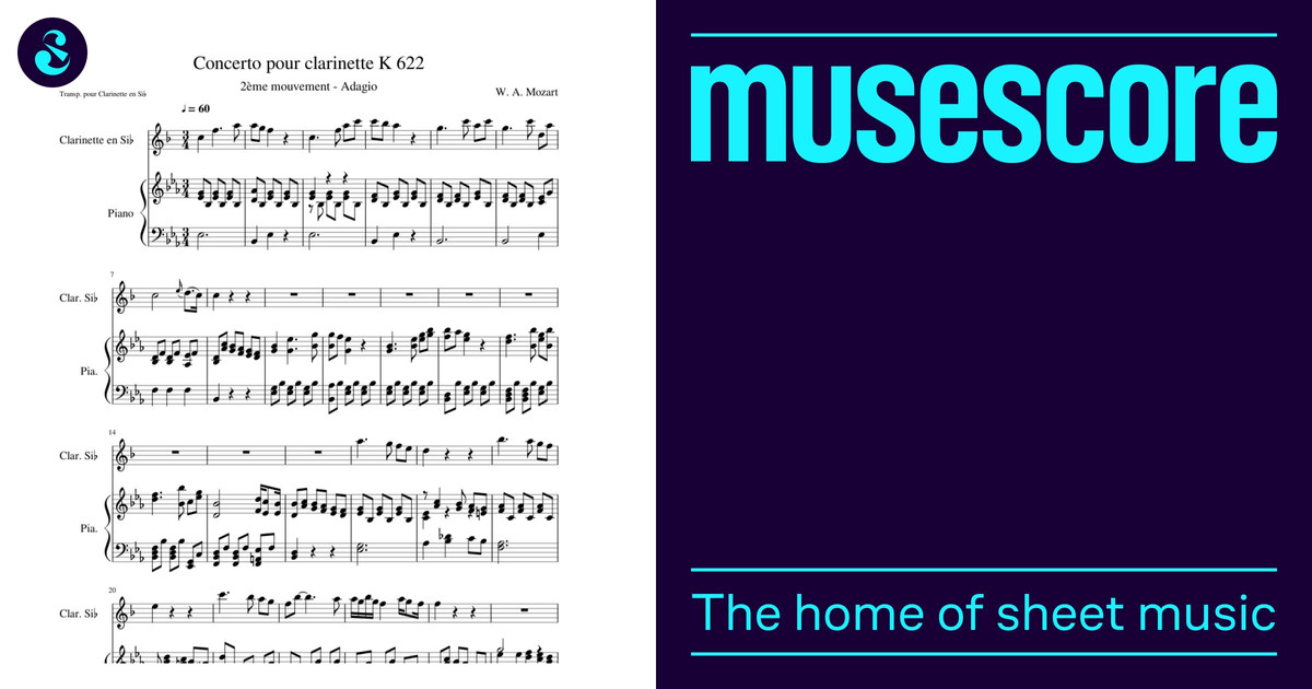 Concerto for Clarinet K 622 - Mozart - 2nd movt - for Bb clar