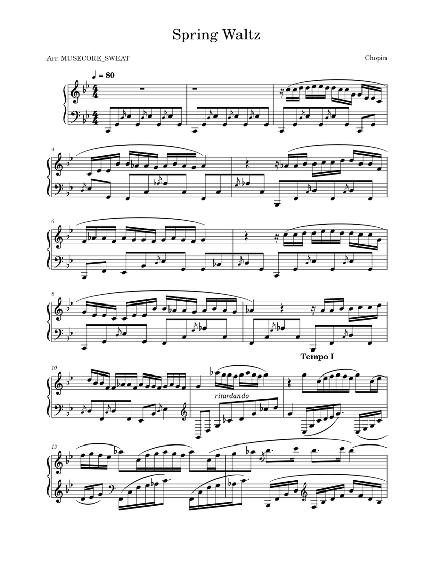 Spring Waltz Chopin Sheet music for Piano (Solo)
