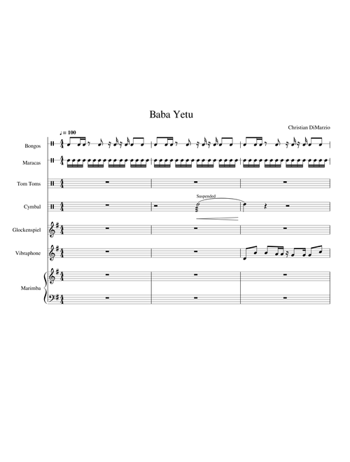 Baba Yetu (for Percussion Ensemble)