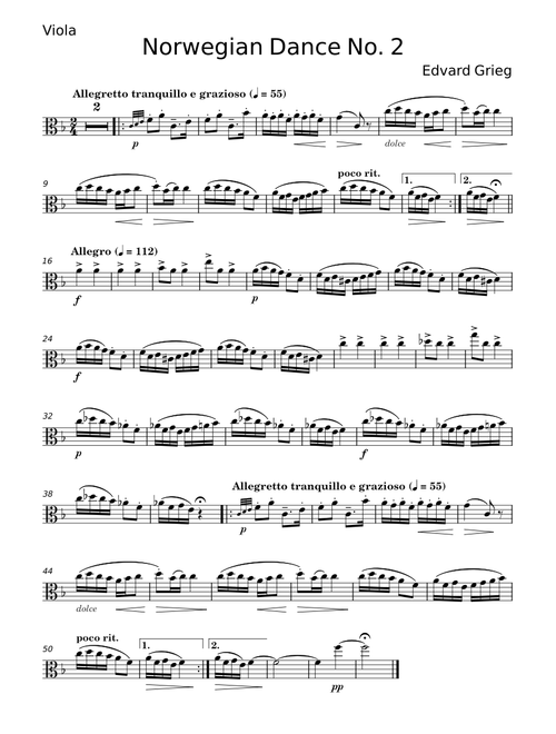 Grieg Norwegian Dance No. 2