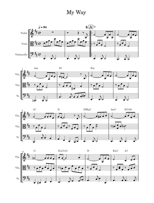 My way – Frank Sinatra for String Trio