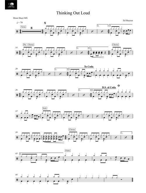Thinking Out Loud (Arr. Drum Sheet MX) - Ed Sheeran (Drums)