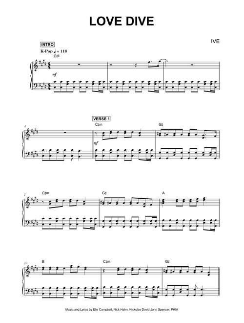 LOVE DIVE - IVE (Piano)