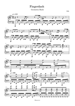 Fingerdash – MDK Fingerdash – Geometry Dash Sheet Music for Piano (Solo ...