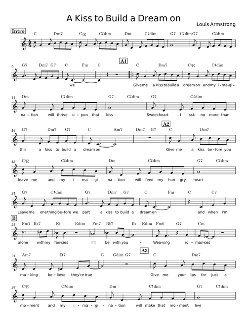 A kiss to build a dream on - Louis Armstrong