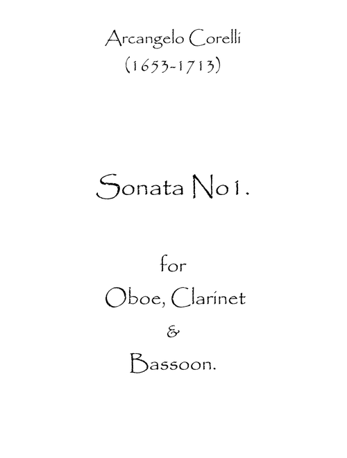 Sonata No.1 (Arr. Spencer Bundy) (Woodwind Ensemble)