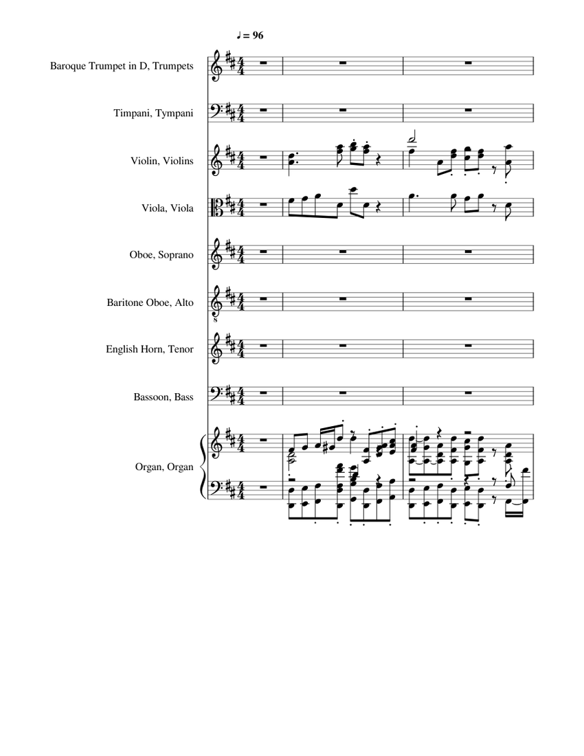 Hallelujah Chorus Sheet music for Organ, Oboe, Bassoon, Timpani & more