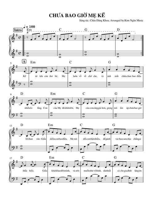 Chưa bao giờ mẹ kể - Kim Ngan Music