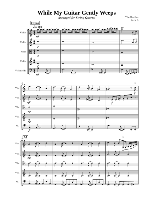 While My Guitar Gently Weeps (String Quartet) – The Beatles