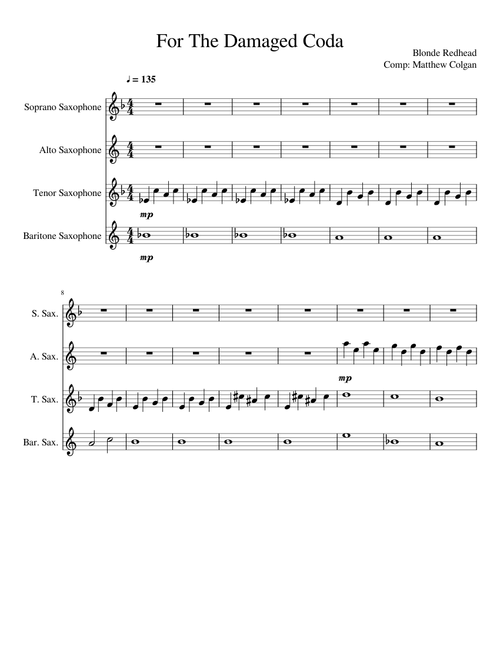 For The Damaged Coda Sax Quartet