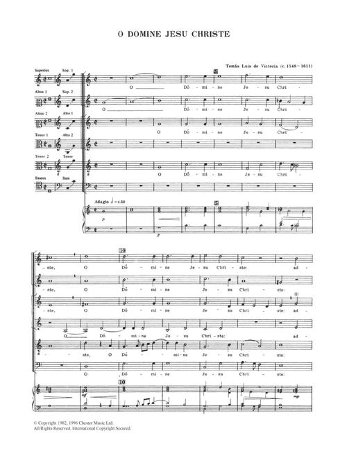 O Domine Jesu Christe - Tomàs Luis de Victoria (Choral, SATB)