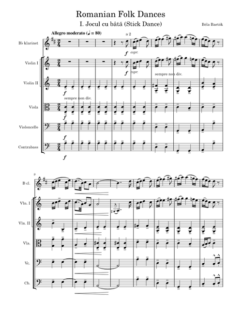 Romanian Folk Dances, I. Jocul cu bâtă (Stick Dance), Sz.68 – Béla Bartók