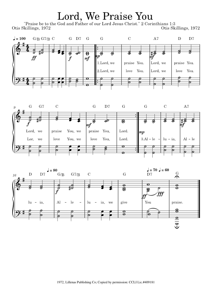 we welcome you with praise chords pdf