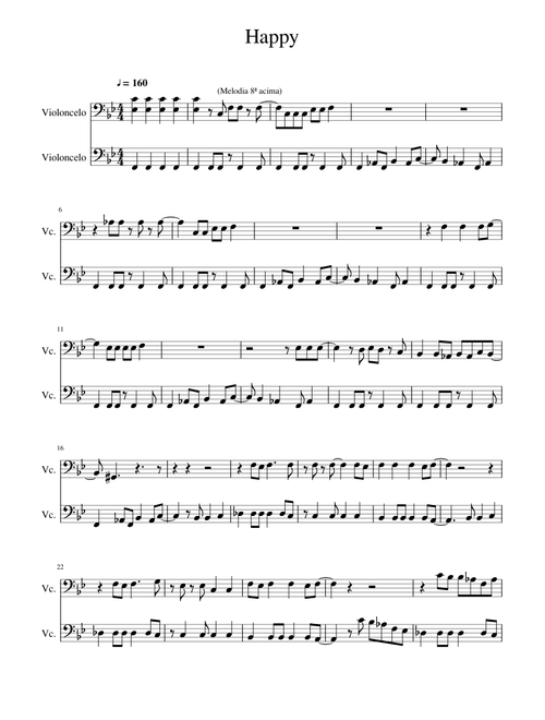 Happy,  Pharrell Williams - Cello Duo