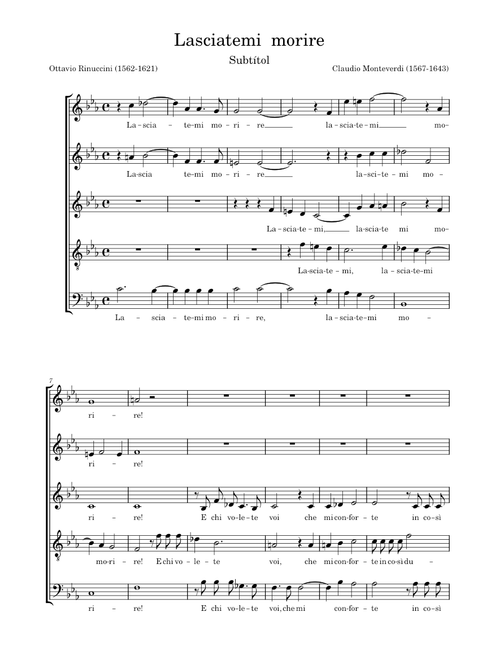 Lasciatemi morire – Claudio Monteverdi Lasciate mi  morire