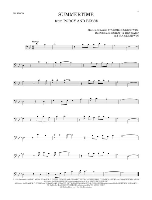 Summertime - George Gershwin, Ira Gershwin, DuBose Heyward (Bassoon Solo)