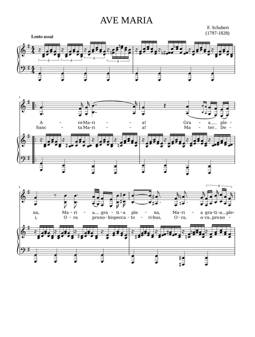 Ave Maria (Schubert) – Franz Schubert Ave Maria Schubert G major for piano and strings