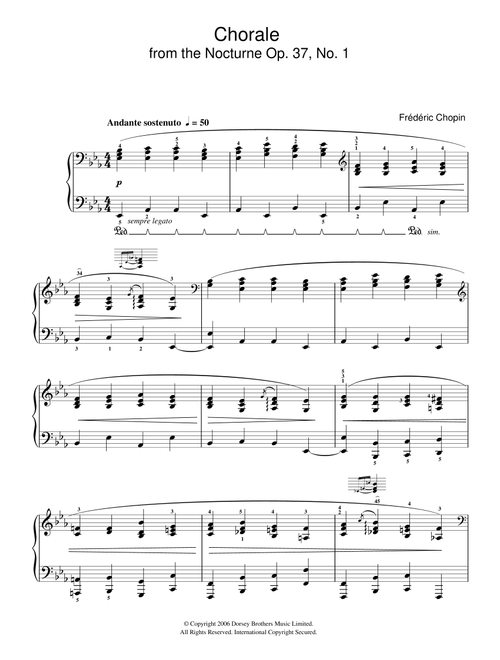 Chorale from Nocturne Op. 37, No. 1 - Frédéric Chopin (Easy Piano)