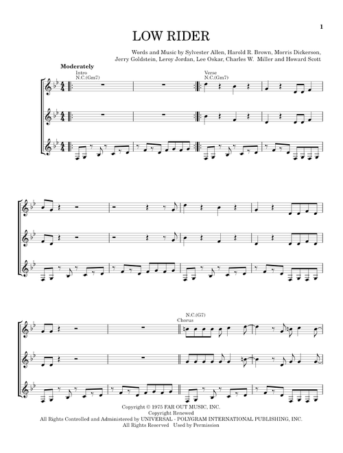 Low Rider - War (Guitar Ensemble)